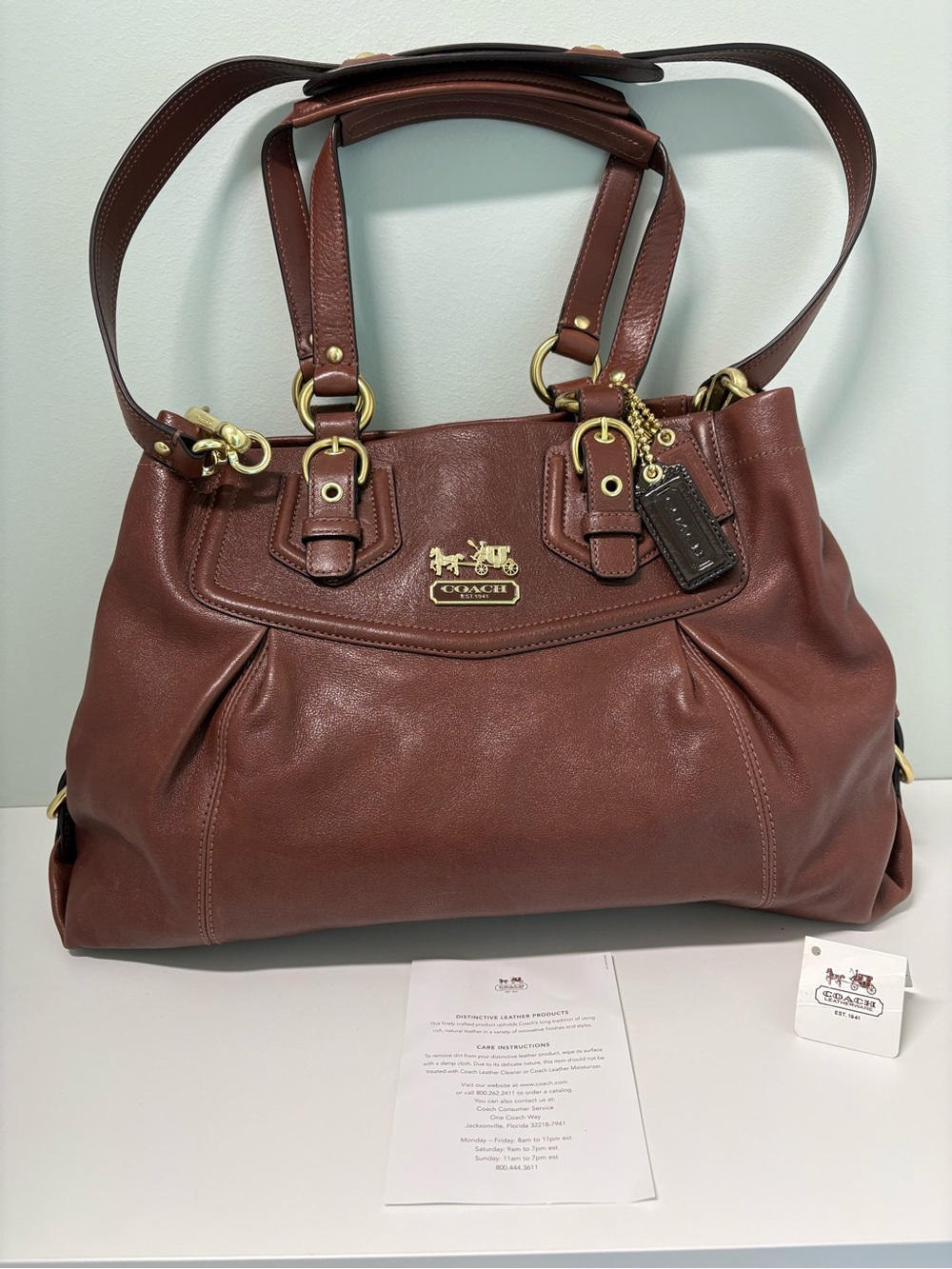 NWT Coach 14574 Madison Carryall Satchel Rust Brown